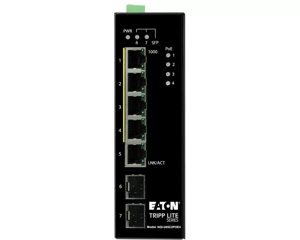 EATON TRIPPLITE 5-Port, Unmanaged, Industrial, Gigabit, Ethernet, Switch, 10/100/1000mbps, -10, to, 60, C, DIN, Mount