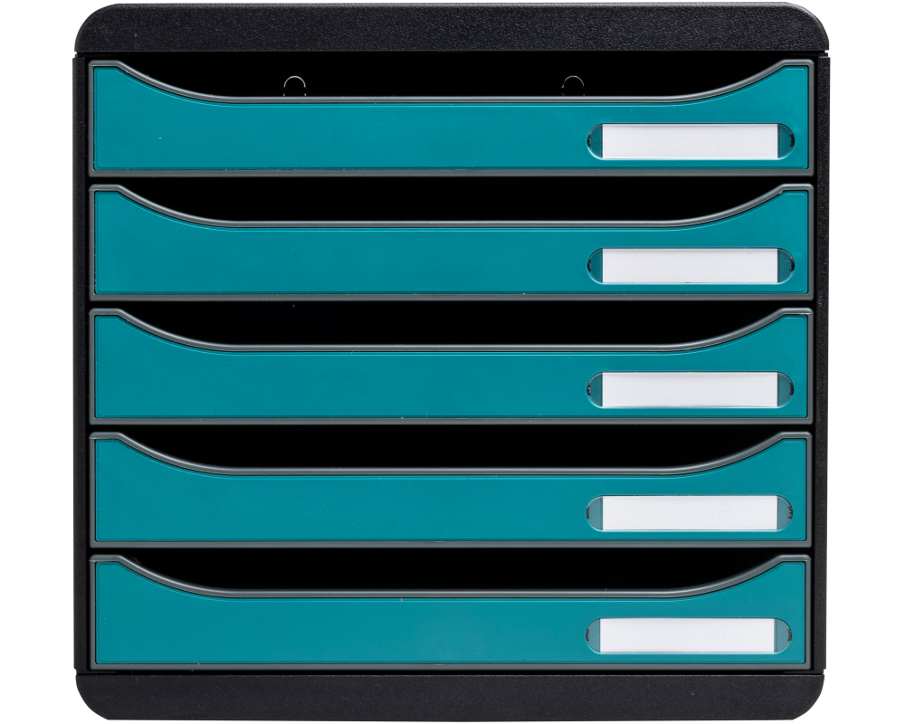 Exacompta Schubladenbox Big Box Plus Skandi, 5 Schubladen, Pazifikblau