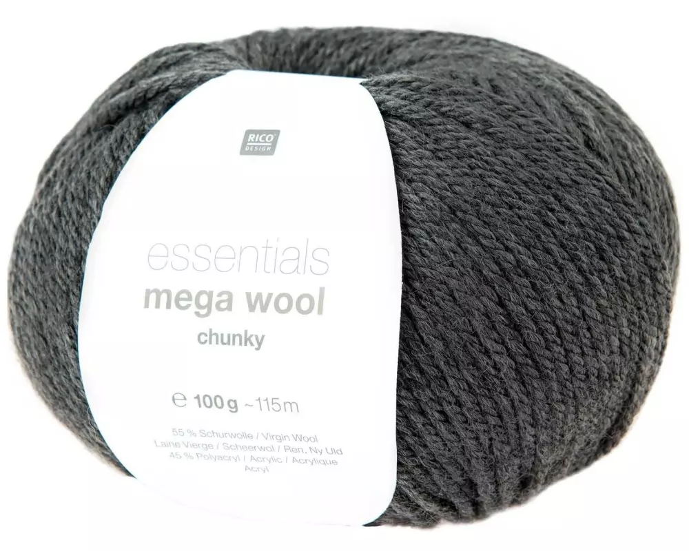 Rico Design Wolle Essentials Mega Wool chunky 100 g, Anthrazit