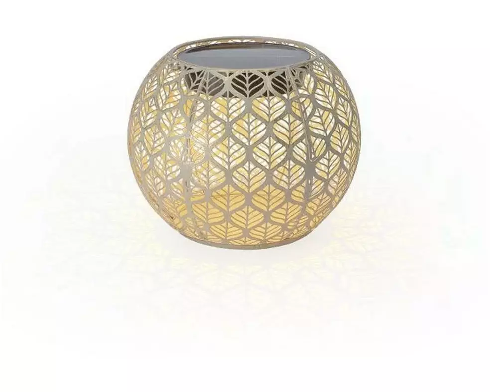 STT Windlicht Solar Antic Globe Grafic Ø 22 cm, Hellbeige