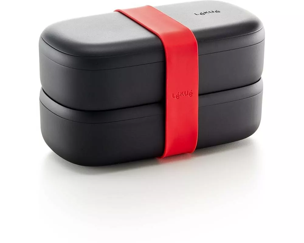Lékué Lunchbox To Go 1 Liter, Schwarz