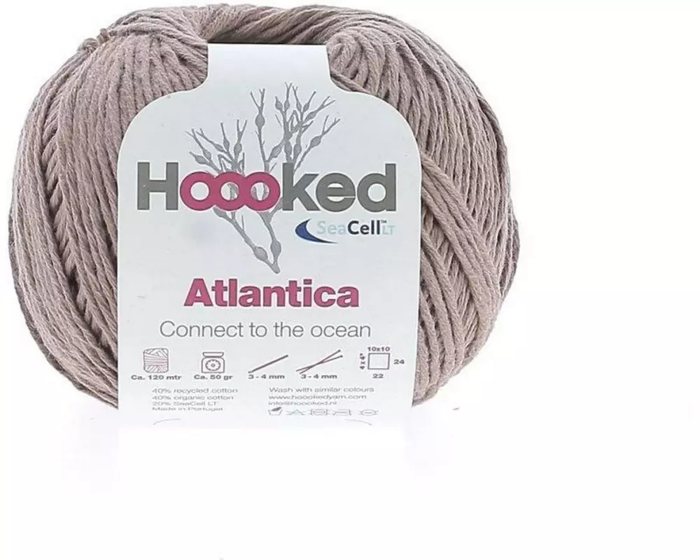 Hoooked Baumwollgarn Hoooked Atlantica SeaCell Garn Braun