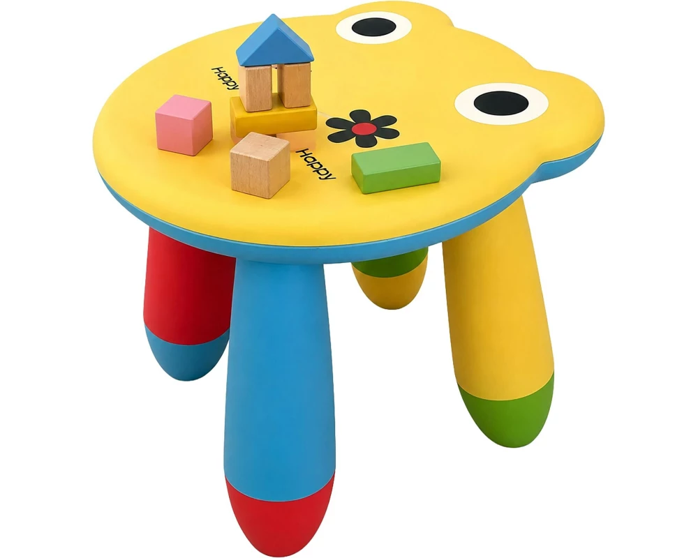 relaxdays Kinderhocker Frosch, 28 x 30 cm, Mehrfarbig