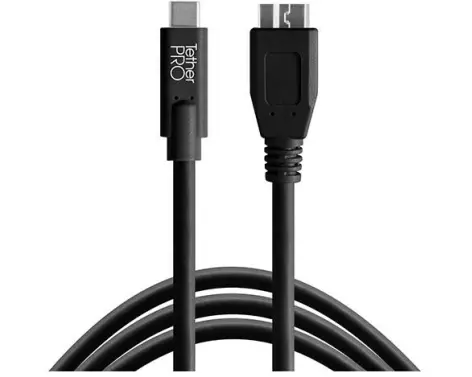 Tether Tools Kabel TetherPro USB-C zu 3.0 Micro-B, 4.6 m Schwarz