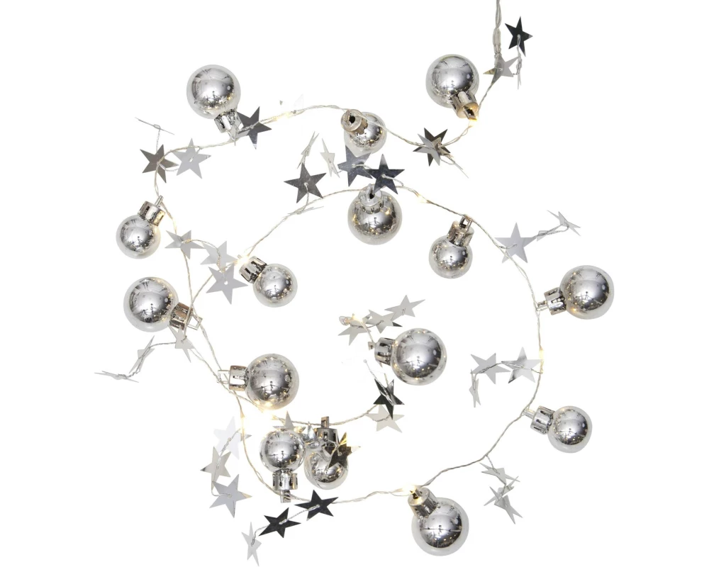 Star Trading LED-Lichterkette Stern Silber, 10 LED