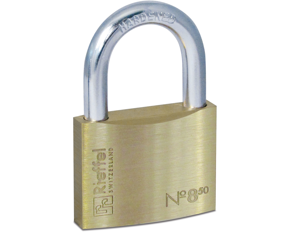 RIEFFEL SWITZERLAND Vorhängeschloss Nr.8 50mm 8/50 SB Messing