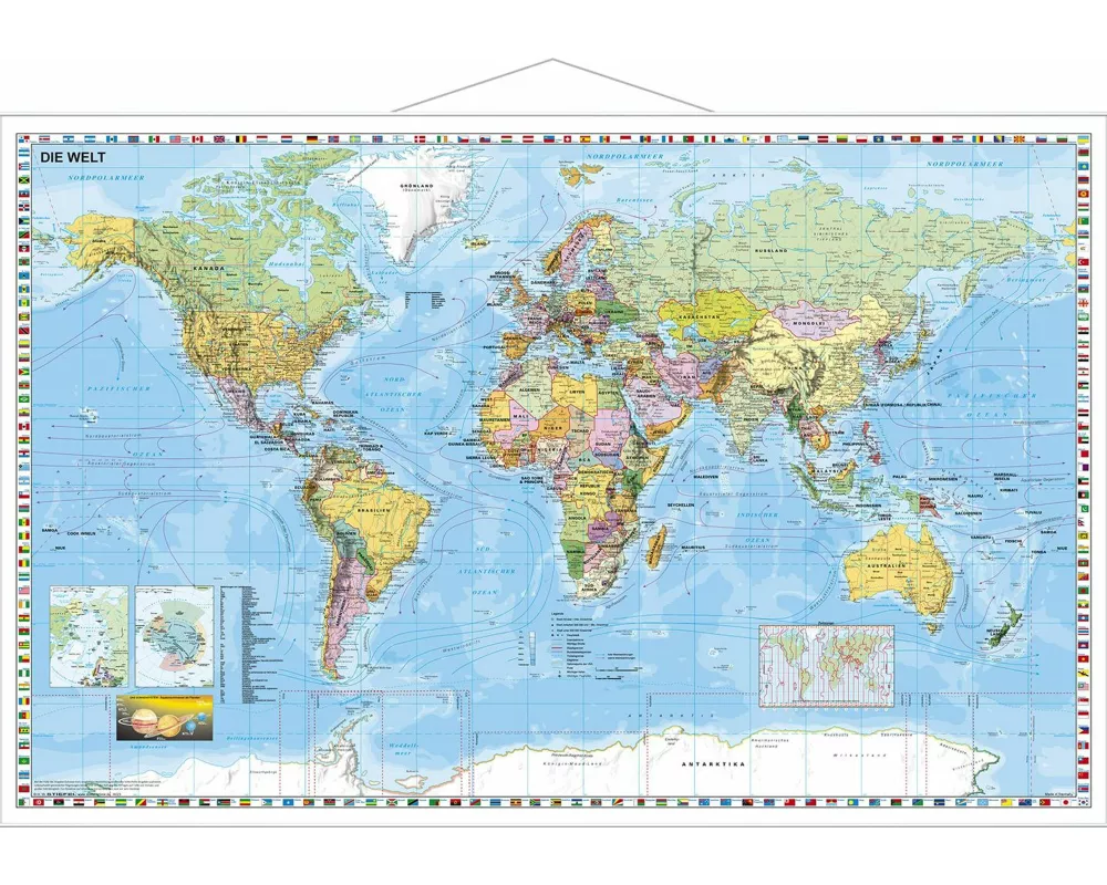 Weltkarte deutsch Großformat