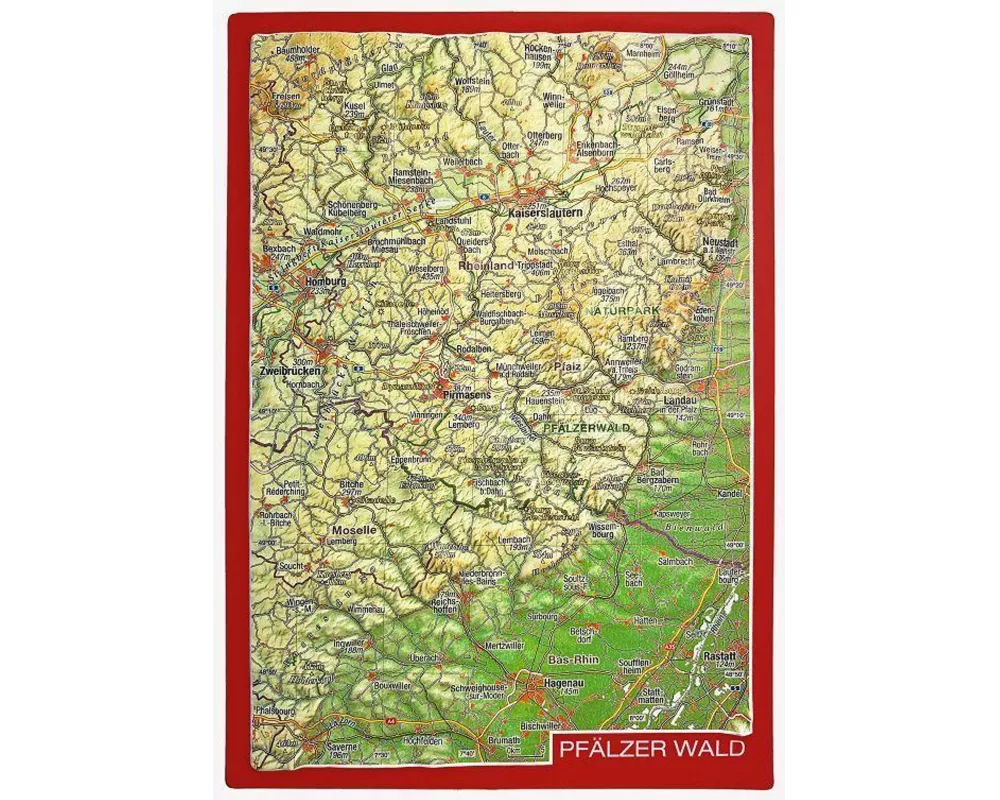 Reliefpostkarte Pfälzer Wald
