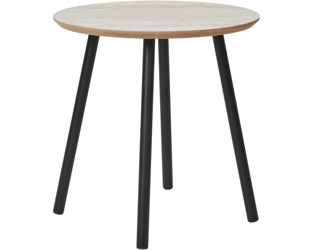 House Nordic Beistelltisch Aalst 40 x 40 cm, Beige/Schwarz