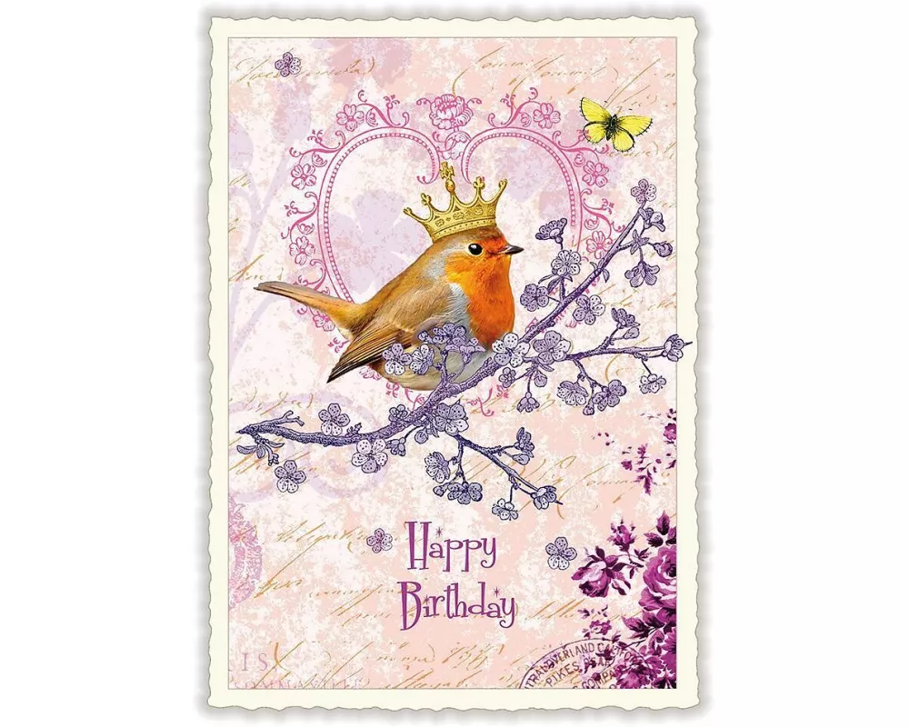 Postkarte / Happy Birthday / hoch