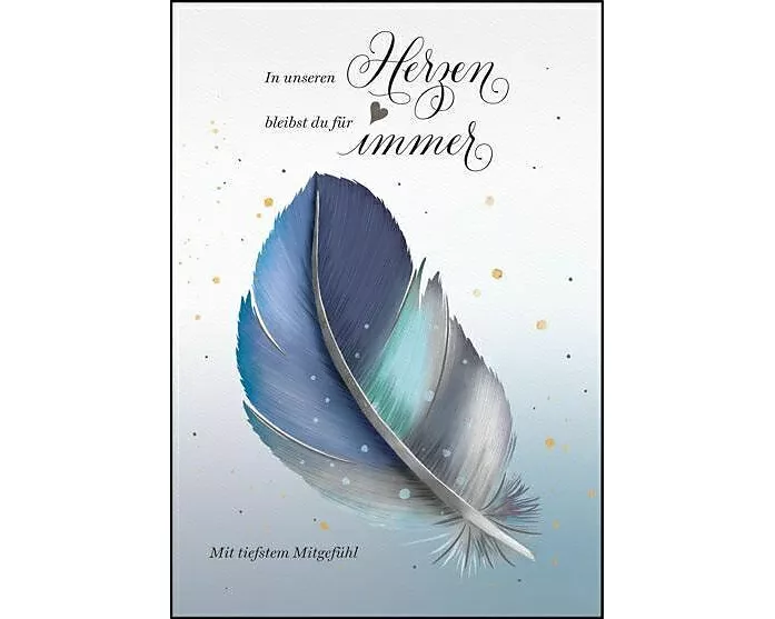 Doppelkarte. Tiefstes Mitgefühl (Feder)