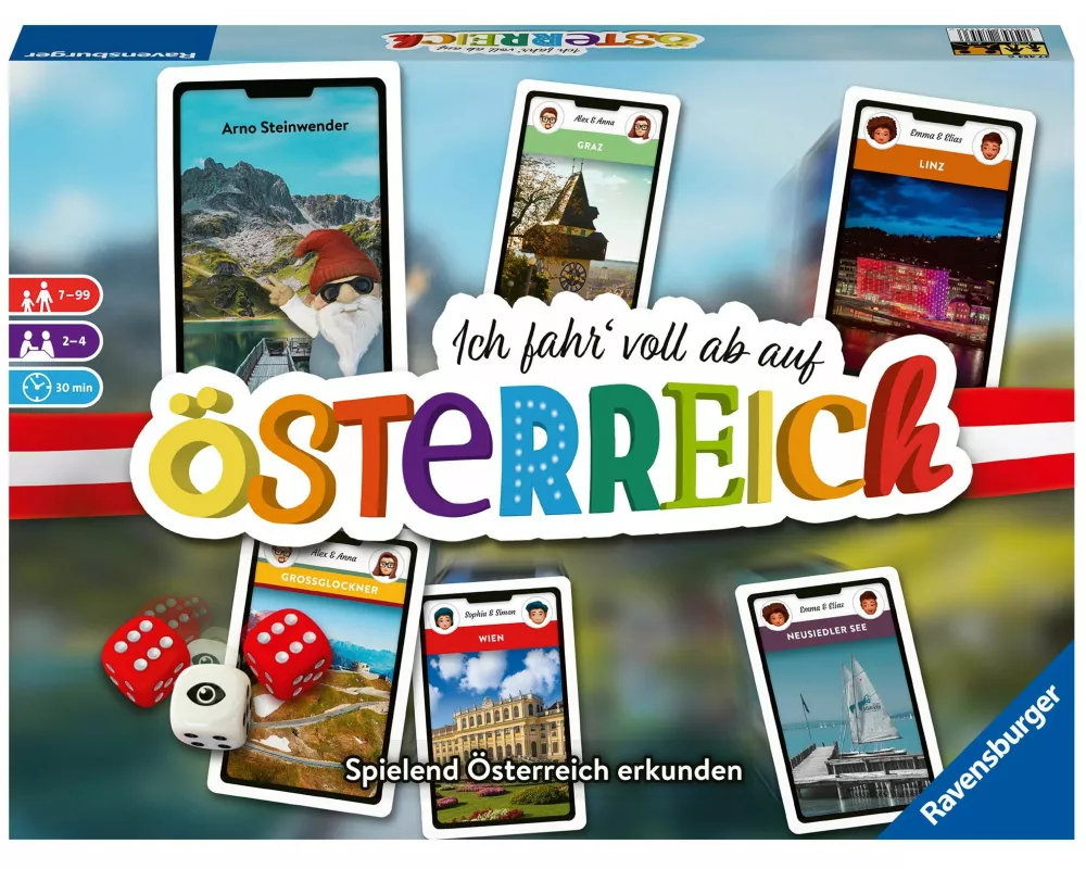 Ich fahr’ voll ab auf Österreich - Gesellschaftsspiel & Brettspiel ab 7 Jahre