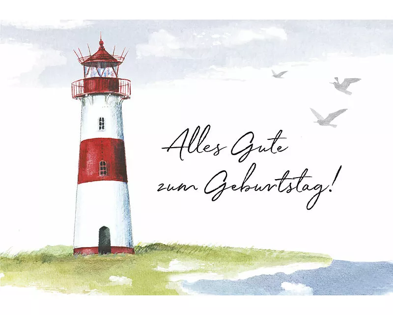 Doppelkarte. Leuchtturm Fernweh