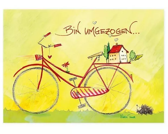 Postkarte. Glücksbotschaften / Bin umgezogen / Quer