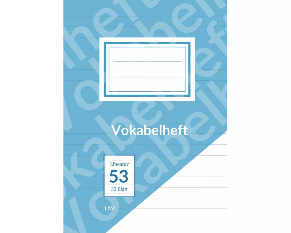 Vokabelheft A5 liniert - Lineatur 53 - 2 Spalten - 32 Blatt - FSC Papier