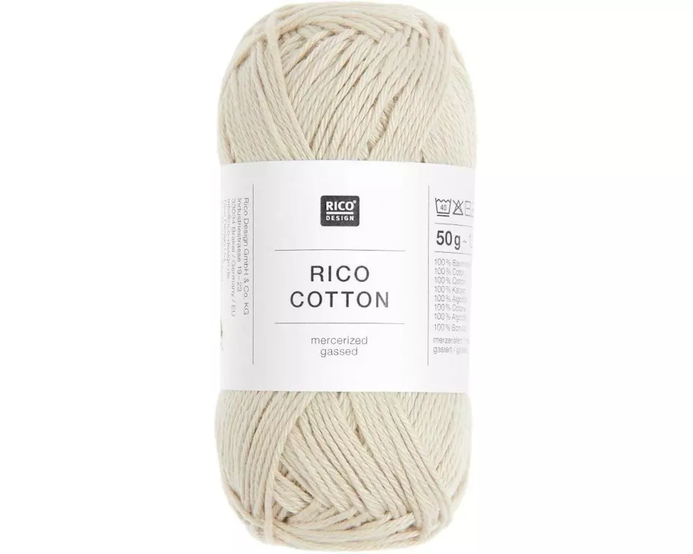 Rico Design Baumwollgarn Haferflocke, 50 g, 125 m