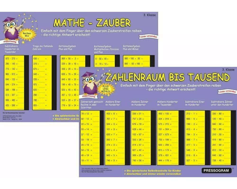 PRESSOGRAM Zaubertafel - Zahlenraum bis Tausend