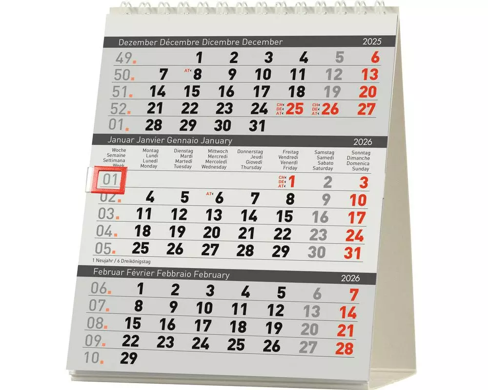 Biella Pultkalender 2026 12.5 x 15.5 cm