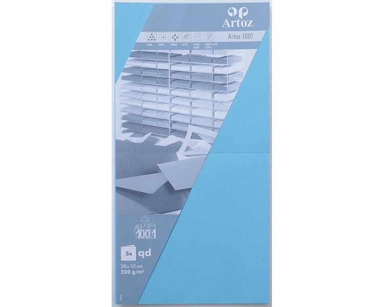 ARTOZ Karten 1001 310x155mm 107452263 220g, azur 5 Blatt