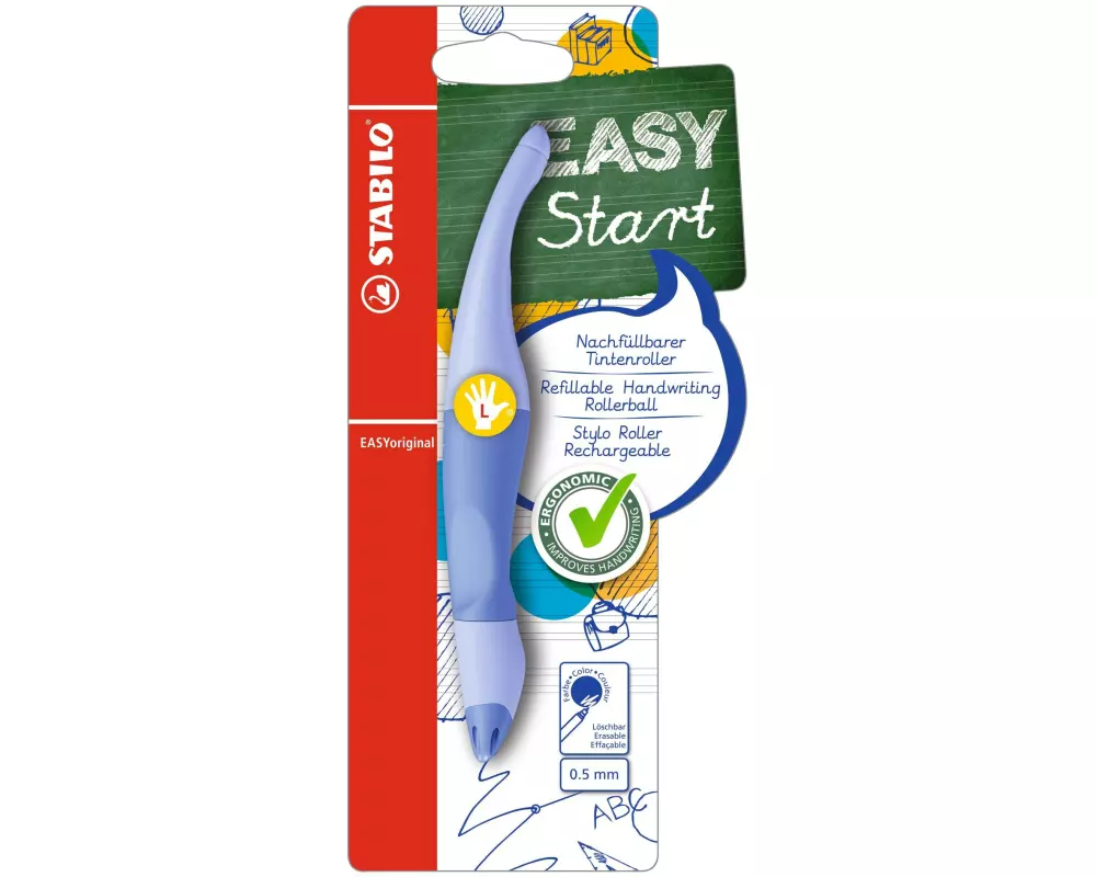 STABILO Rollerball EASYoriginal Pastell 0.5 mm, Linkshänder, Blau