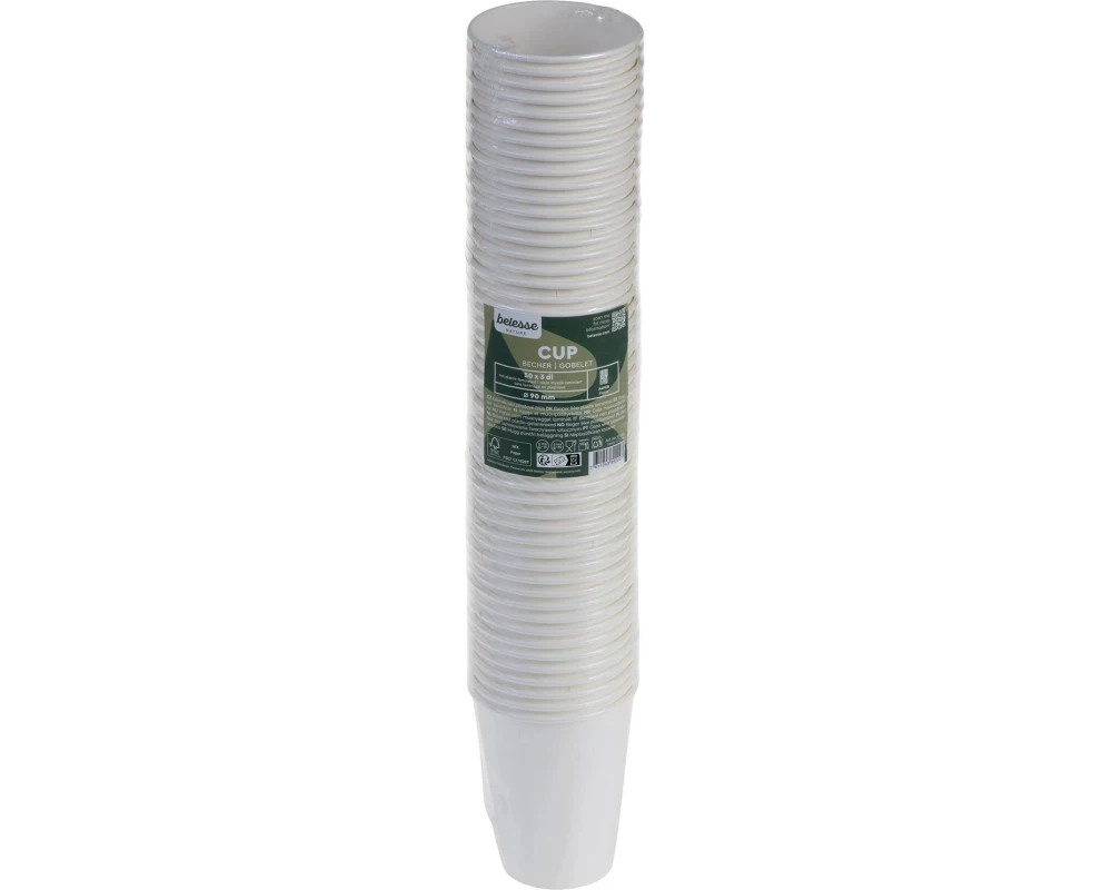 belesse nature Kartonbecher 3 dl weiss 50 Stück