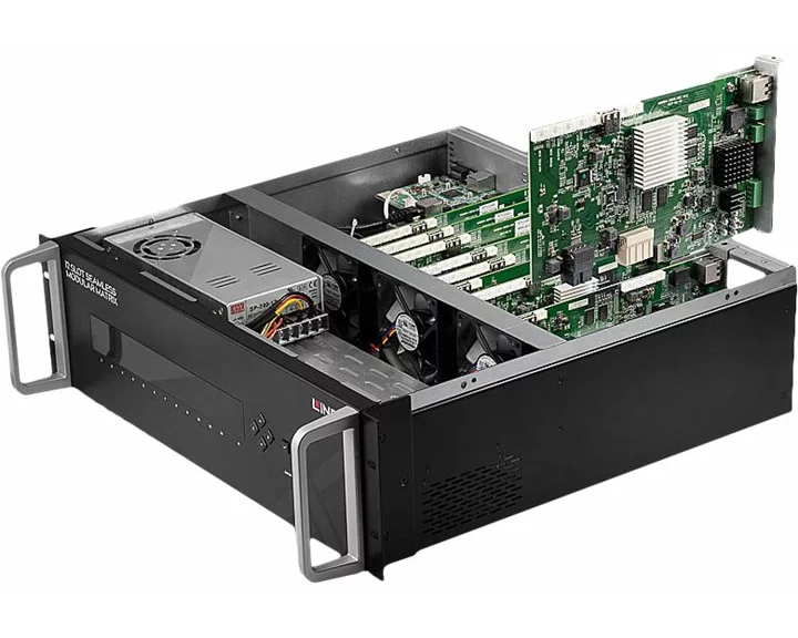 LINDY 12 Slot Seamless Modular Matrix Chassis HDBaseT & HDMI 2.0 HDCP 2.2 supported boards