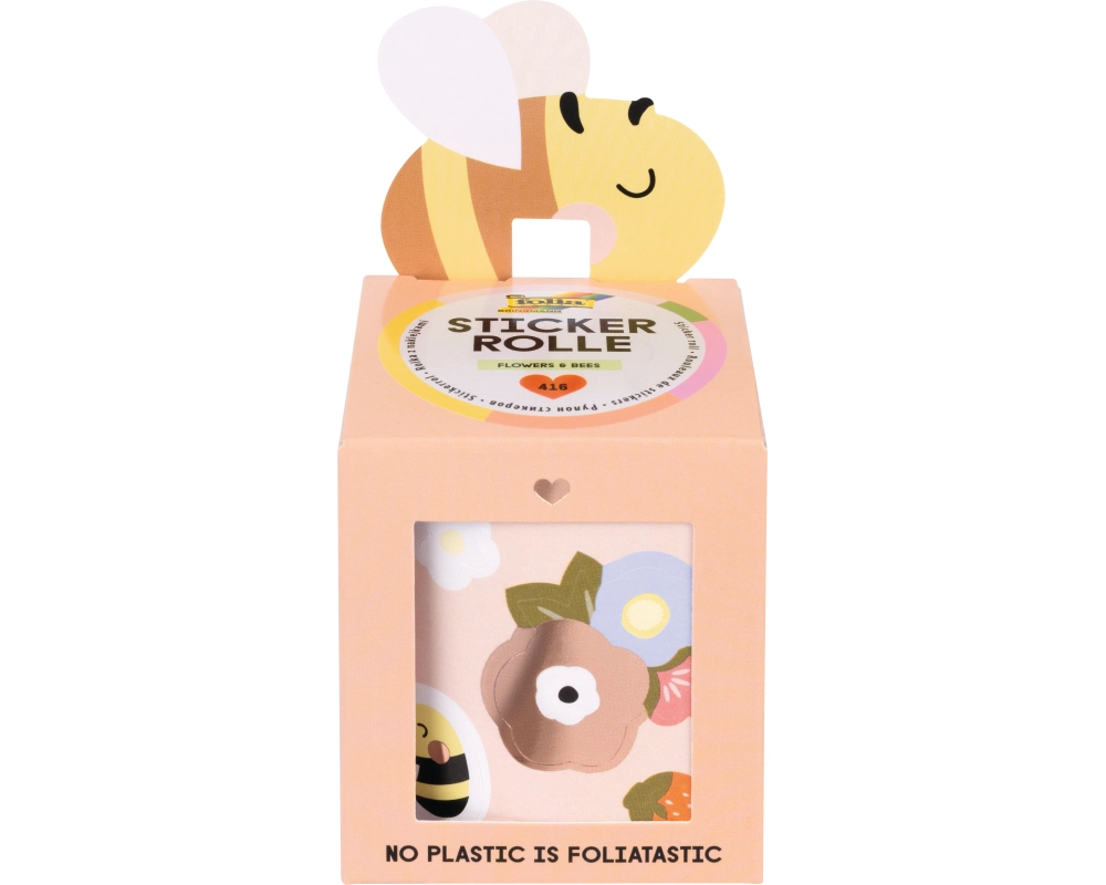 FOLIA Stickerrolle 4m 27104 Flowers & Bees 416 Teile