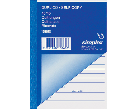 SIMPLEX Quittungen D/F/I A6 15860 weiss/gelb 45x2 Blatt