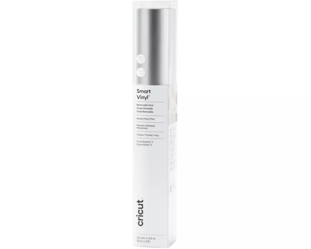 Cricut Vinylfolie Smart matt ablösbar, Silber