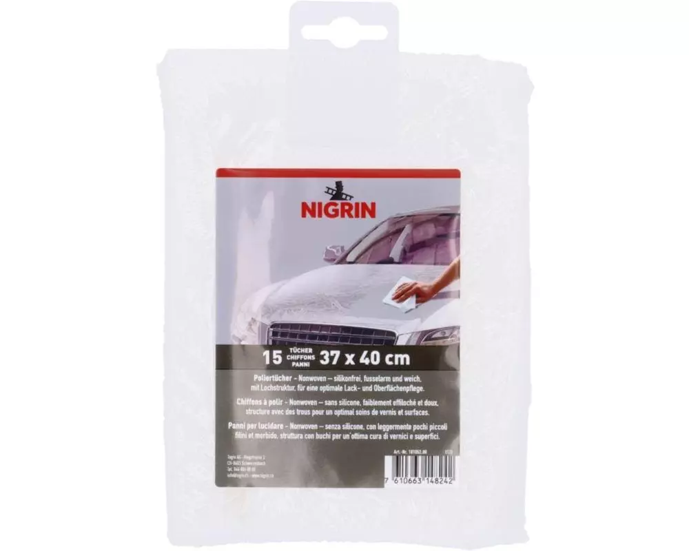 NIGRIN Poliertücher 37 x 40 cm 15 Stück