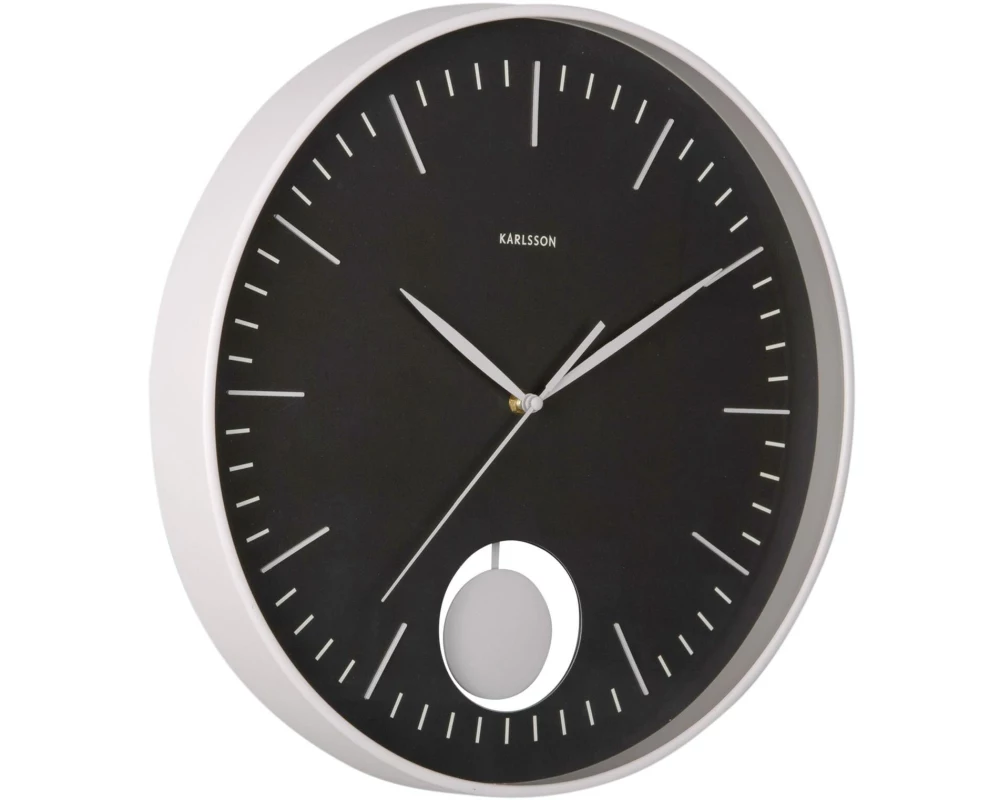 KARLSSON Wanduhr Grato Pendulum 40.6 cm, Schwarz/Warmgrau