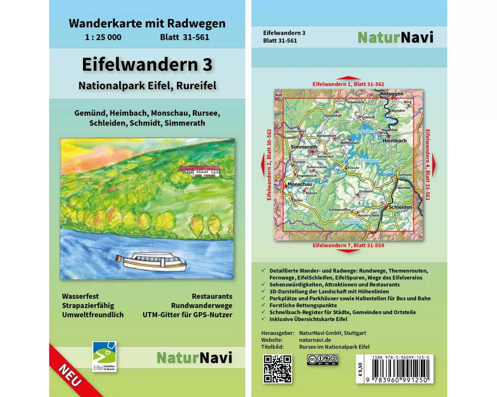 Eifelwandern 3 - Nationalpark Eifel, Rureifel 1 : 25 000