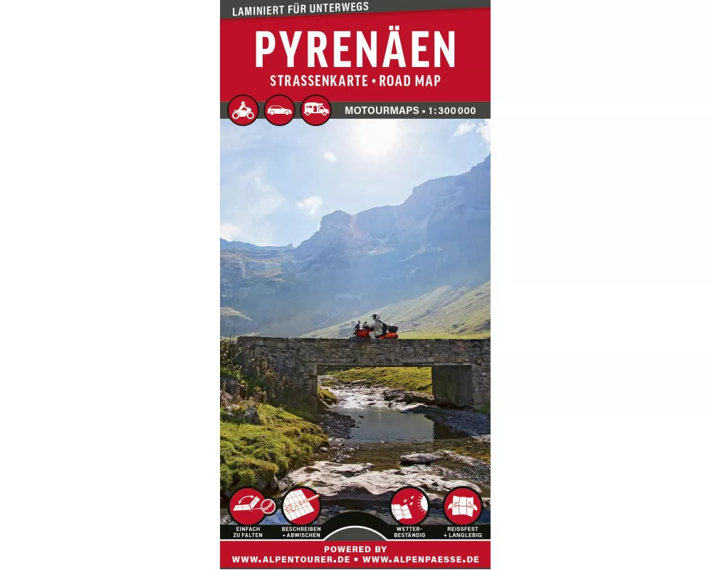 MoTourMaps Pyrenäen (Frankreich - Spanien) Auto- und Motorradkarte 1:300.000