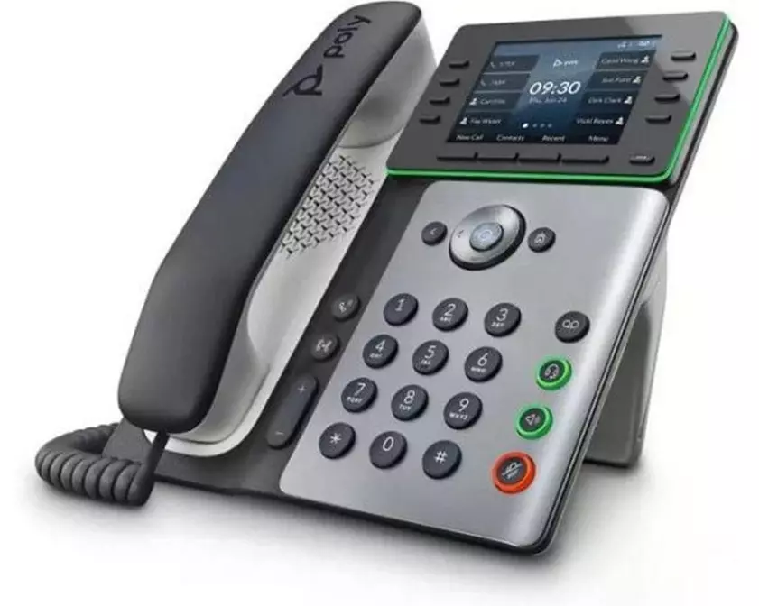 Poly Tischtelefon Edge E300 Grau/Schwarz/Weiss