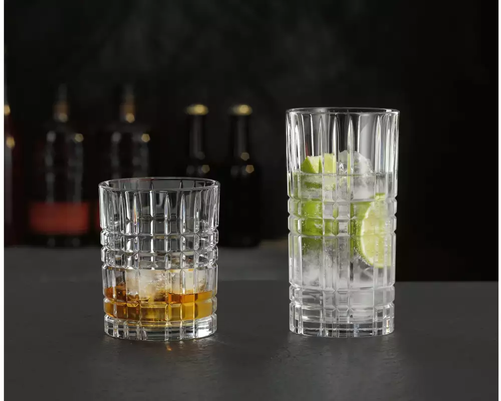 Nachtmann Longdrinkglas Highland Square 443 ml, 12-tlg., Transparent
