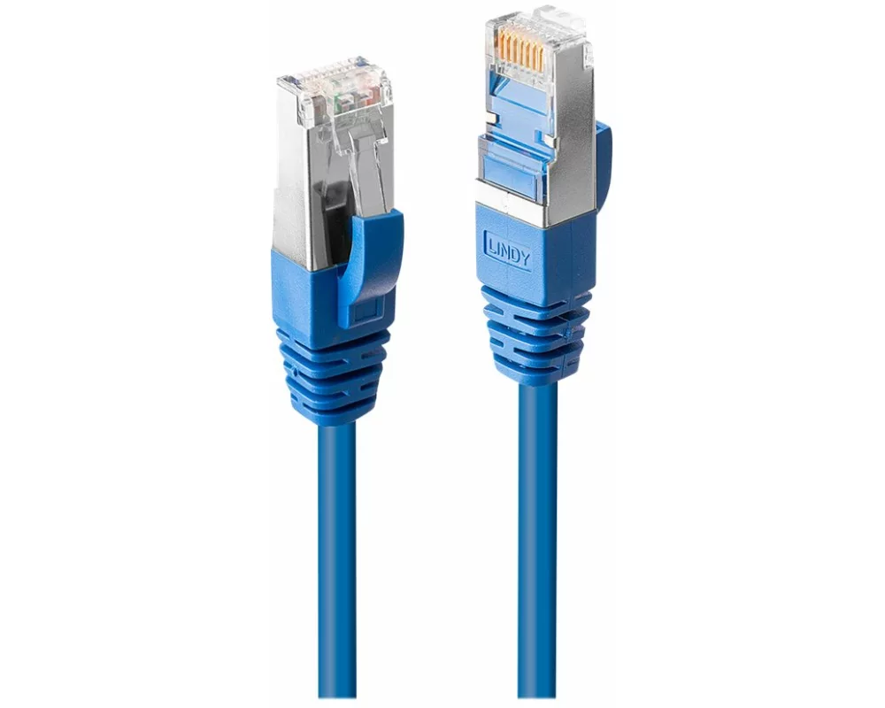 LINDY Patch Cable, Cat6, S/FTP, RJ45-RJ45, 0,5m, blue, LSOH, PIMF, including Testprotocol, snagless