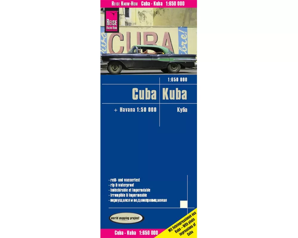 Reise Know-How Landkarte Kuba / Cuba (1:650.000) mit Havanna (1:50.000)