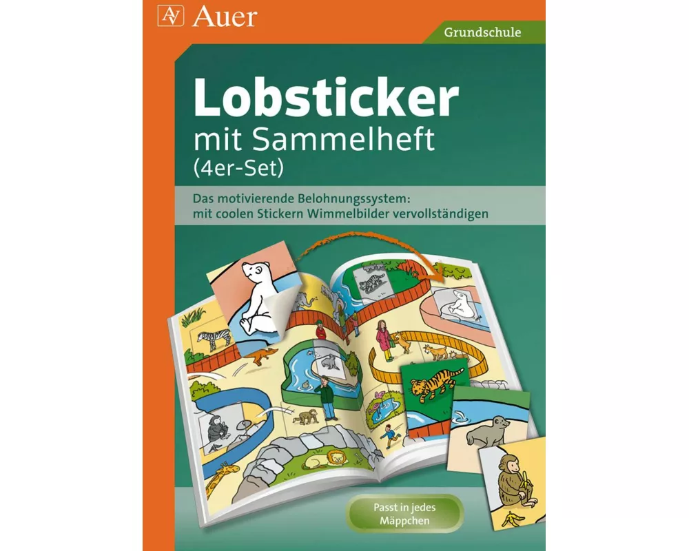 Lobsticker mit Sammelheft (4er-Set)