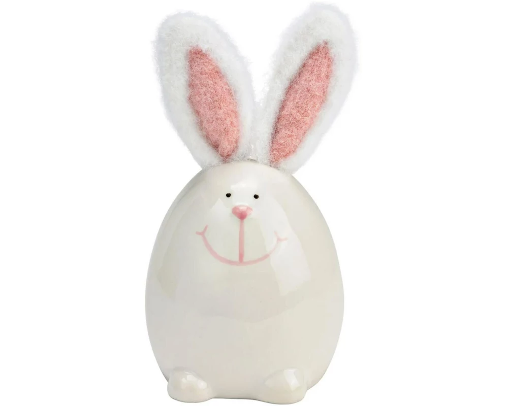 G. Wurm Aufsteller Hase 12 cm, Rosa, Weiss