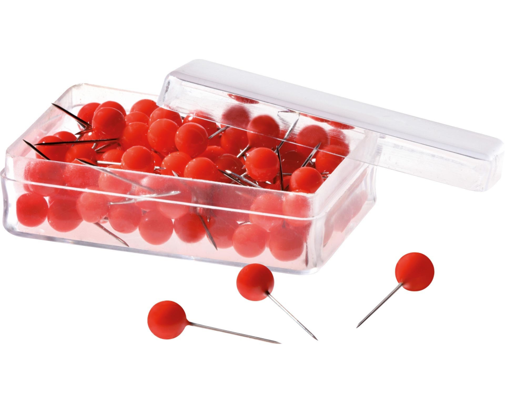 MAGNETOPLAN Pinwand-Nadeln 111165006 rot, 6x19mm 100 Stück