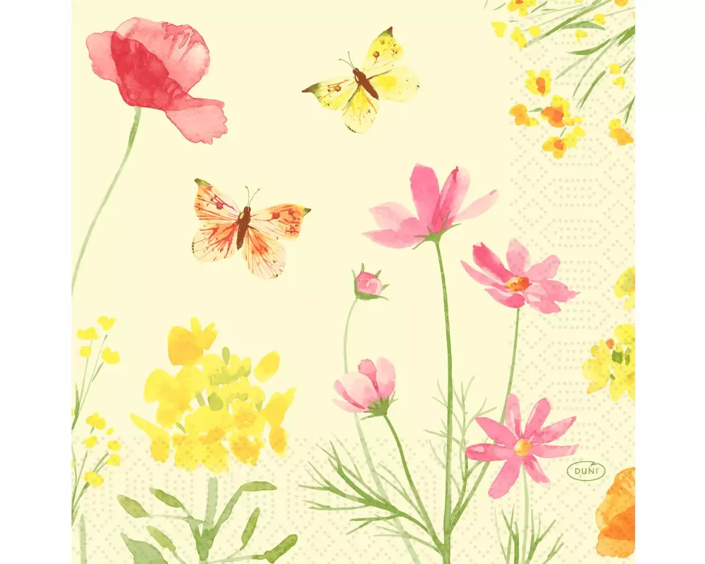 Duni Papierservietten Poppy Field 33 cm x 33 cm, 50 Stück