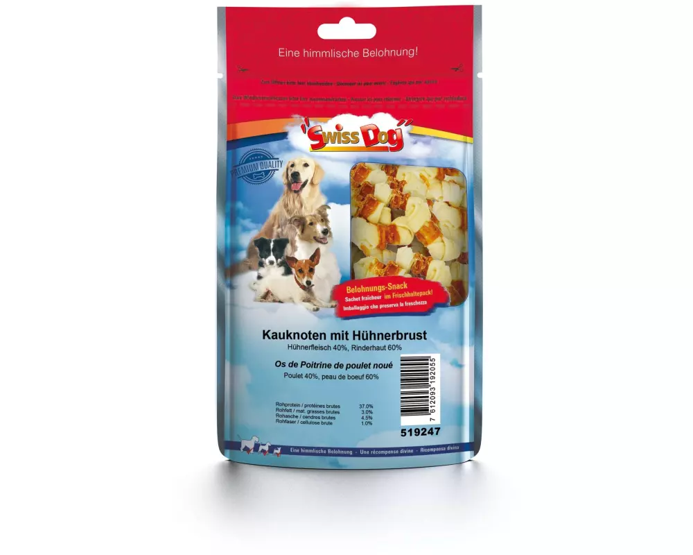 SwissDog Kausnack XXL Kauknoten mit Hühnerbrust 900 g