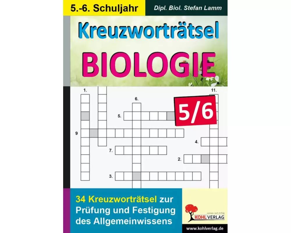Kreuzworträtsel Biologie / Klasse 5-6