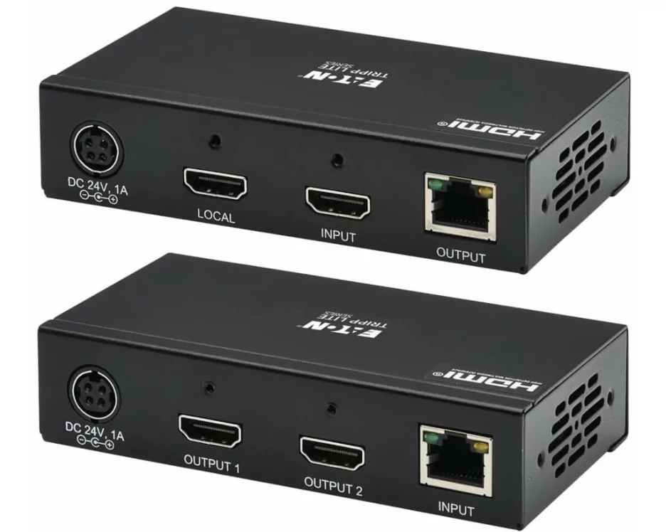 EATON TRIPPLITE 2-Port, HDMI over Cat6 Extender Kit, Transmitter/Receiver, 4K 60Hz, HDR, 4:4:4, PoC, 230ft. 70.1m TAA