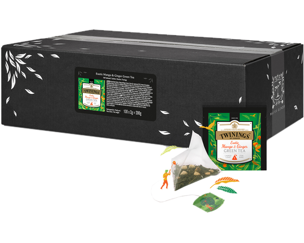 TWININGS Mango & Ginger Green Tea 100015079 Pyramide 2g, 100 Stk.