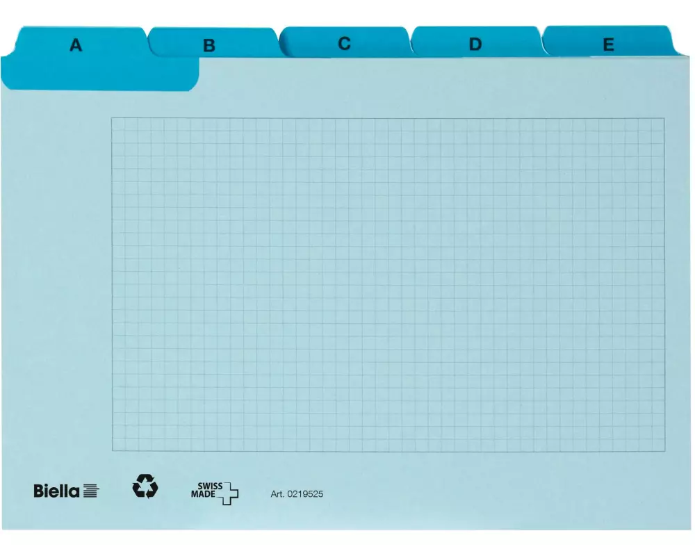 Biella Karteikarten A5, A-Z, 25-teilig, Blau