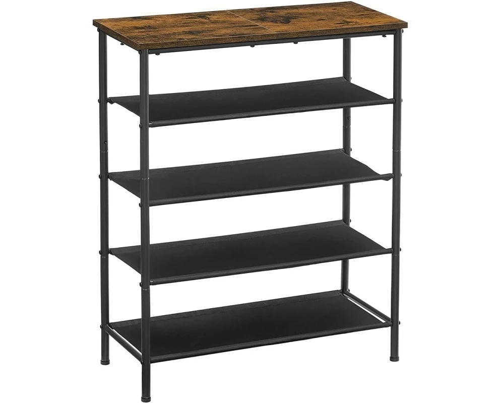 VASAGLE Schuhgestell 30 x 91 cm, Braun/Schwarz