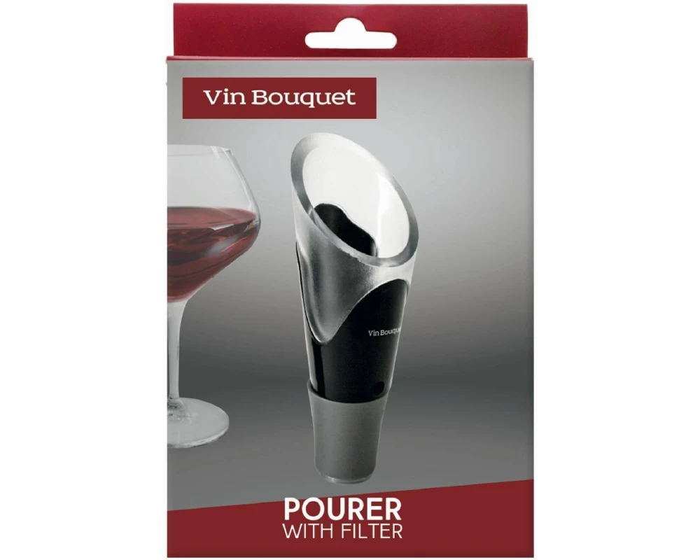 Vin Bouquet Weinausgiesser 9.5 cm, Transparent|Schwarz