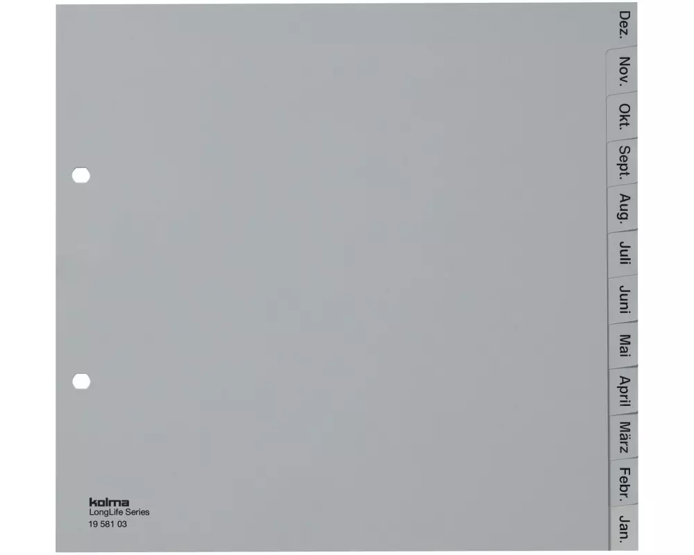Kolma Register A4 LongLife Dez-Jan (de), teildeckend