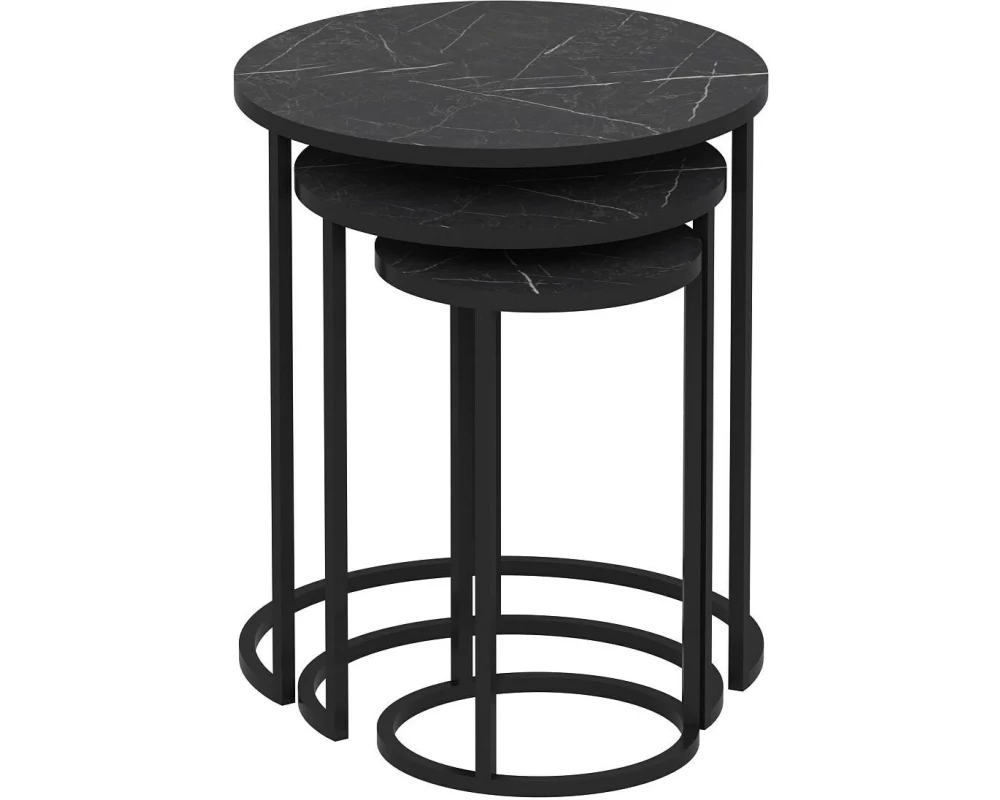 Woody Fashion Beistelltisch Gloria 50 x 58 cm, Schwarz